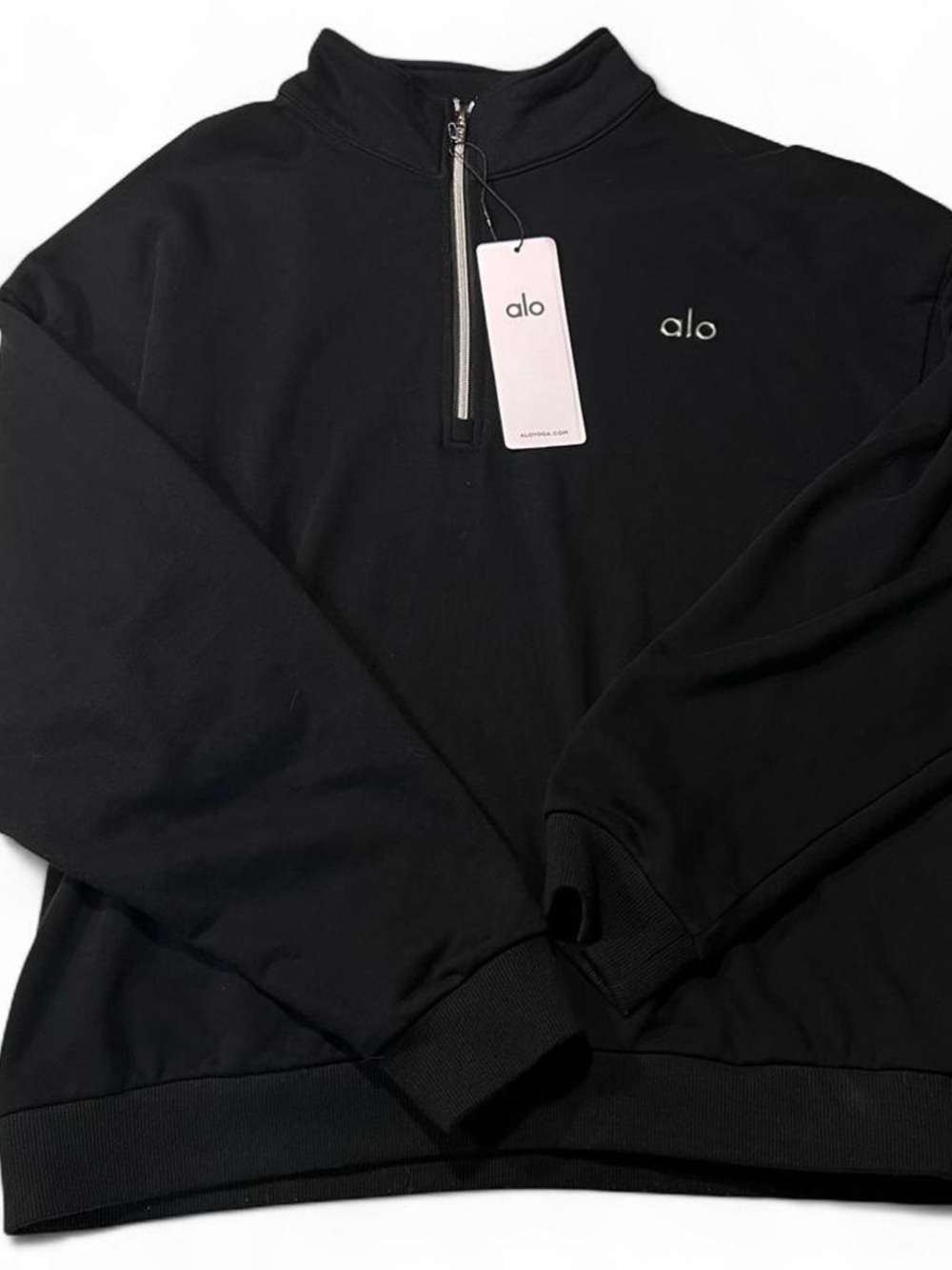 ALO Yoga Men's Black Half-Zip Sweatshirt